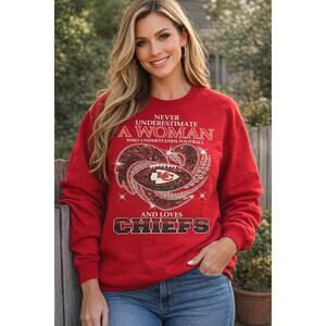 Kansas City Chiefs Size Woman's Sassy football loving Large red sweatshirt